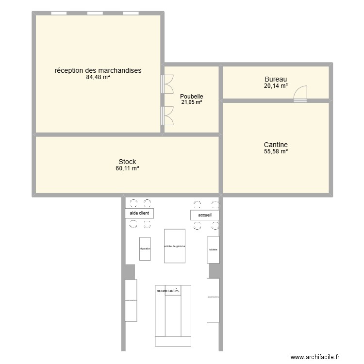 Plan Smasung. Plan de 5 pièces et 241 m2