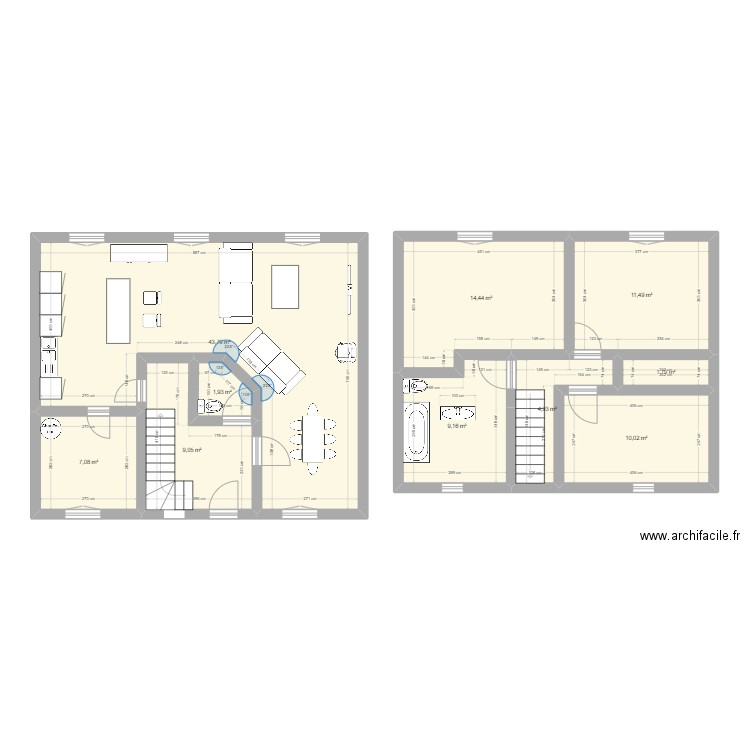 Maison Marcilly V2. Plan de 10 pièces et 114 m2