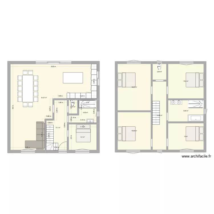 WANQUETIN V2.1. Plan de 10  et 161 m²
