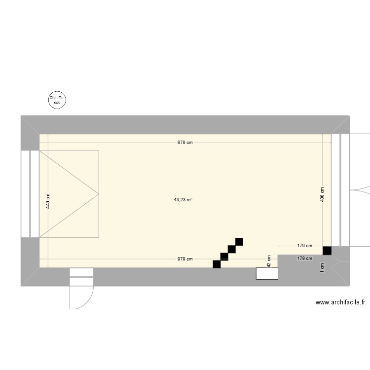 Atelier aménagement 2. Plan de 1 pièce et 43 m2