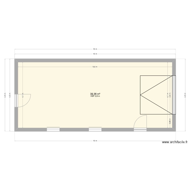 Garage. Plan de 1 pièce et 39 m2