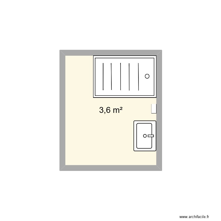 FCI - Salle d'eau. Plan de 1 pièce et 4 m2