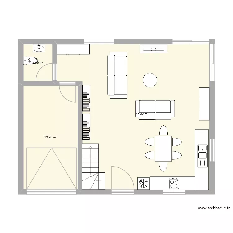 Maison. Plan de 3 et 61 m² Maison. Plan de 3 et 61 m²