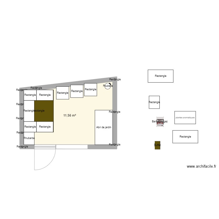 Balcon 03. Plan de 1 pièce et 12 m2