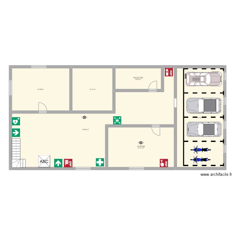 IPO Iker. Plan de 6 pièces et 184 m2