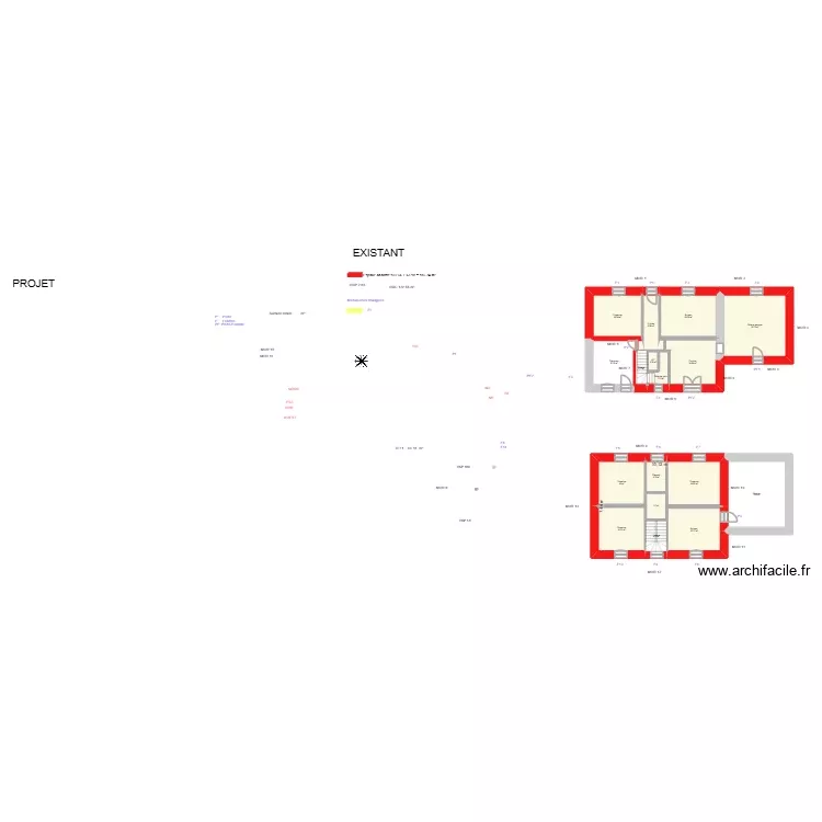 GUILLET_ Existant. Plan de 17 Pièces et 198 m² GUILLET_ Existant. Plan de 17 Pièces et 198 m²