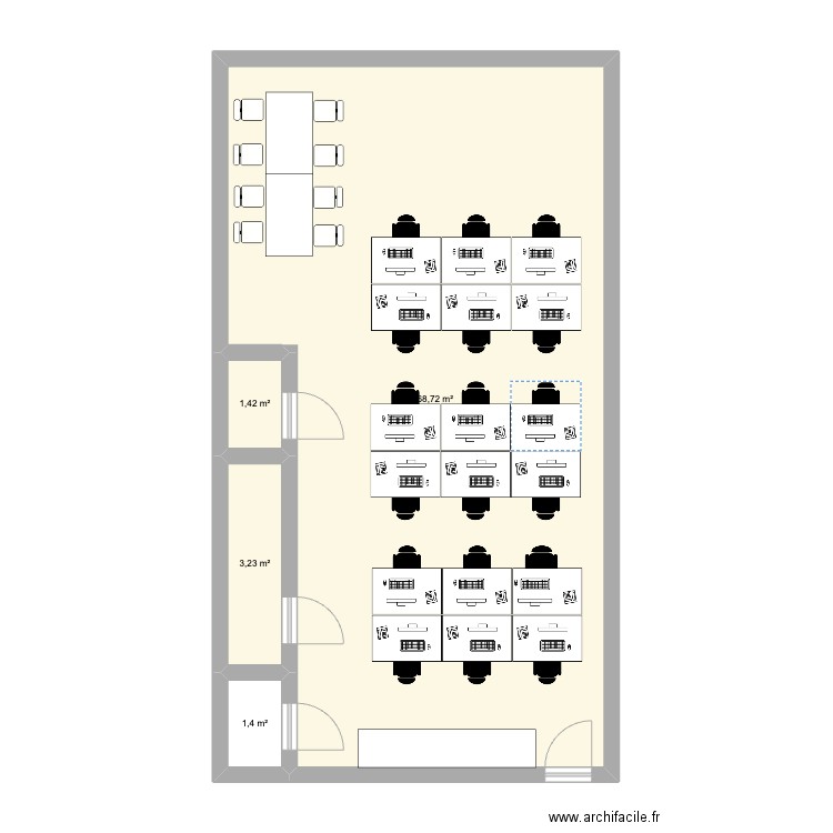 Bureaux St georges. Plan de 4 pièces et 75 m2
