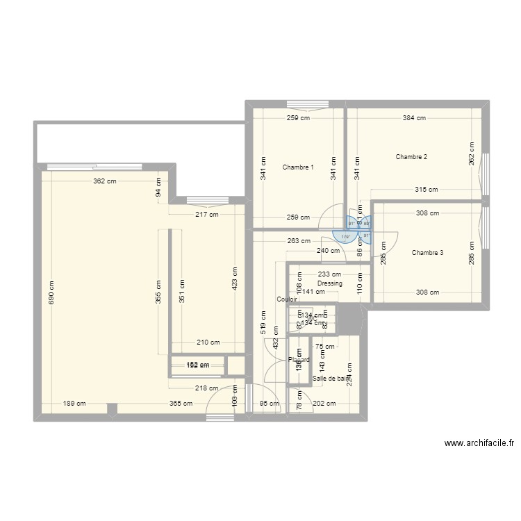 Appartement Caleide. Plan de 11 pièces et 80 m2