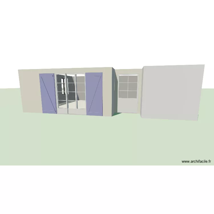 fa&ccedil;ade ouest 2. Plan de 1  et 52 m²
