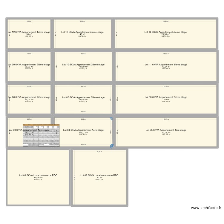 KARUKERA INNOV TP. Plan de 14 pièces et 711 m2