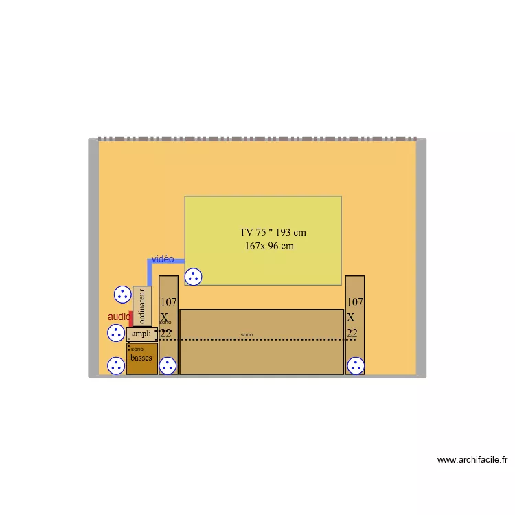 TV 75" chez Eliane 02. Plan de TV 75" chez Eliane 02. Plan de