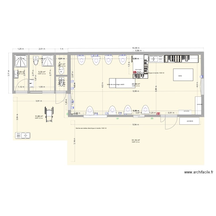 la cabane des potiers. Plan de 7 pièces et 100 m2