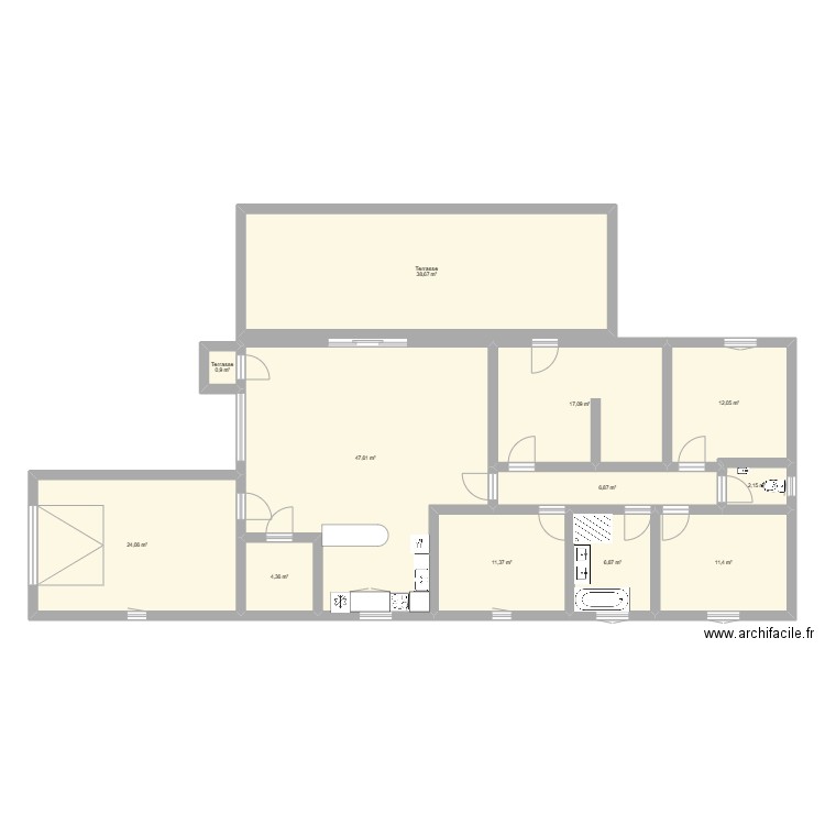 plan maison. Plan de 12 pièces et 183 m2