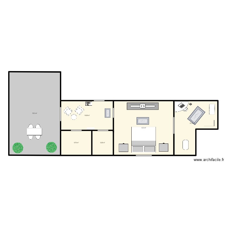 Chambre d'hotes. Plan de 0 pièce et 0 m2