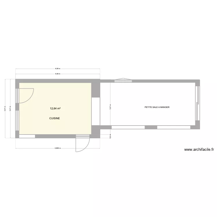 CUISINE 2. Plan de 1 et 13 m² CUISINE 2. Plan de 1 et 13 m²