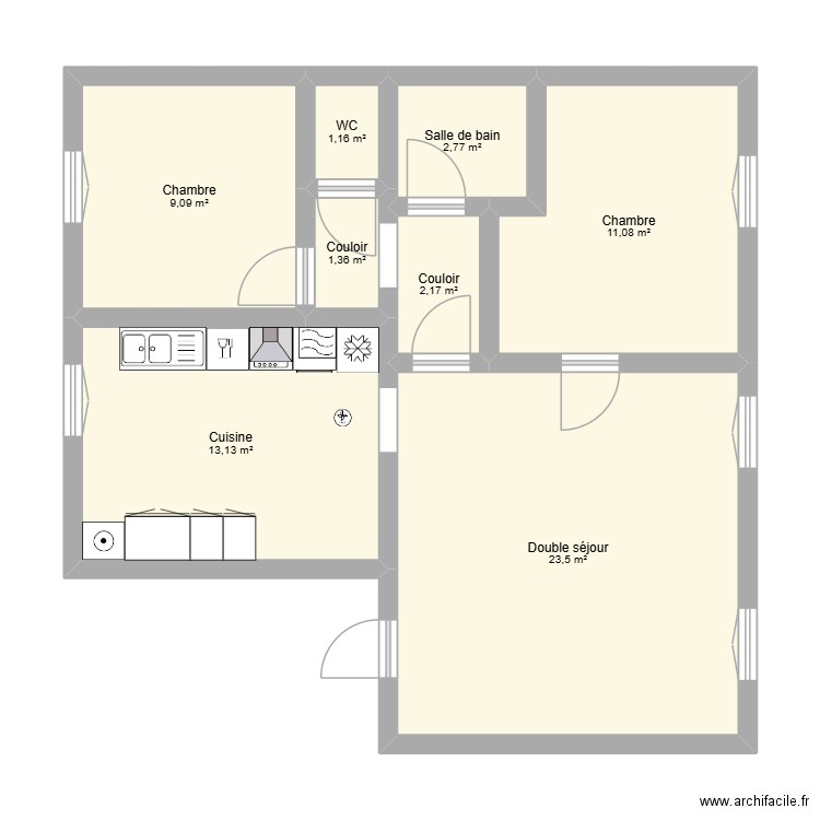 champbeauvert 2. Plan de 8 pièces et 64 m2