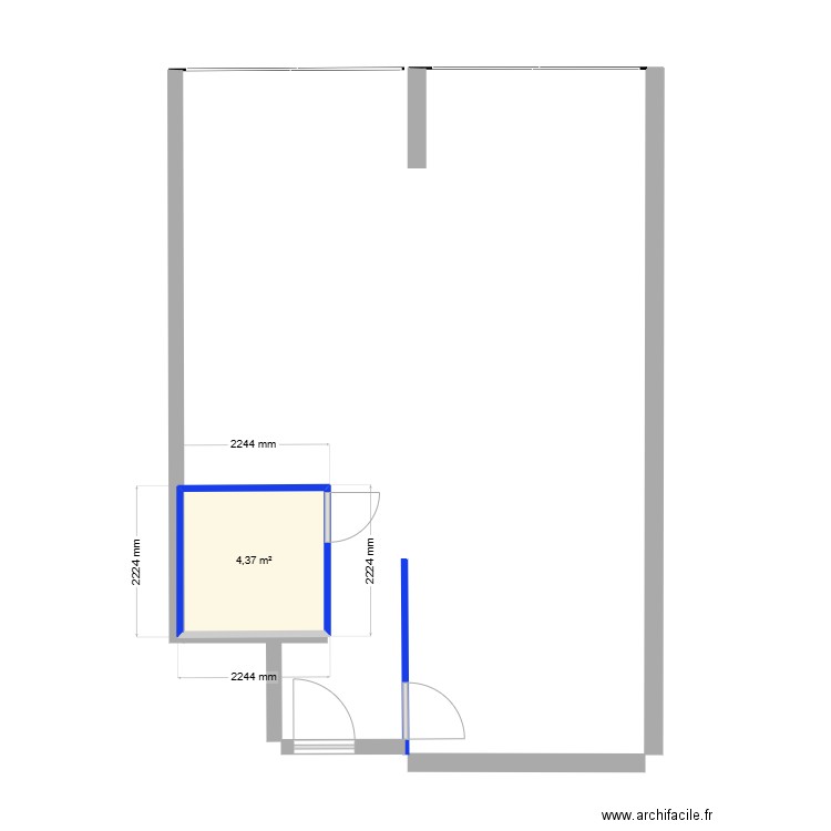 plateau berger ok. Plan de 1 pièce et 4 m2