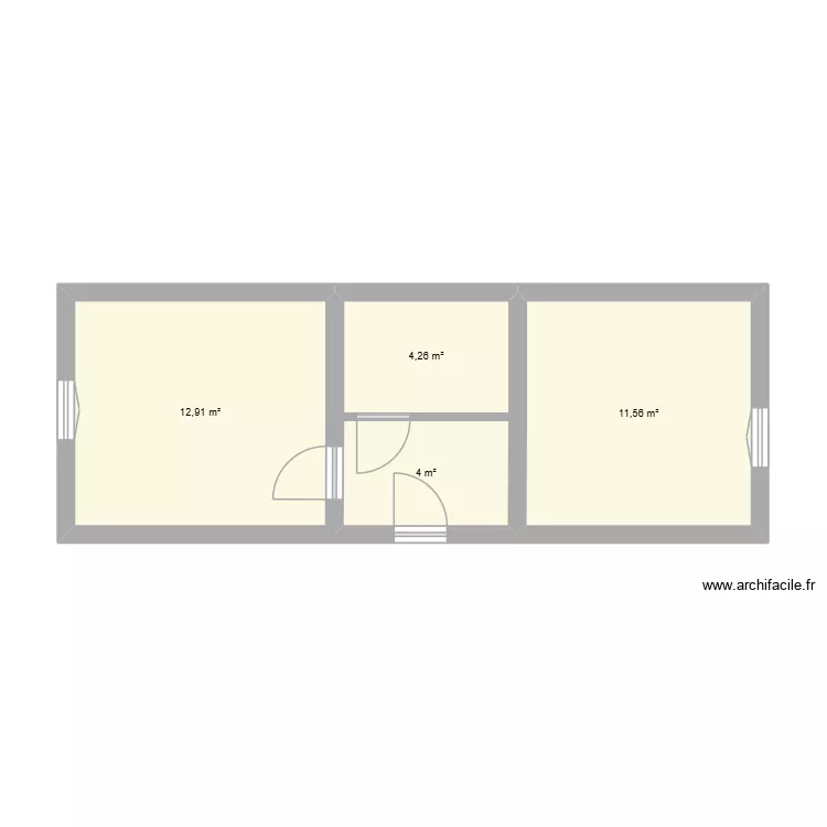 de la med. Plan de 4 et 33 m² de la med. Plan de 4 et 33 m²