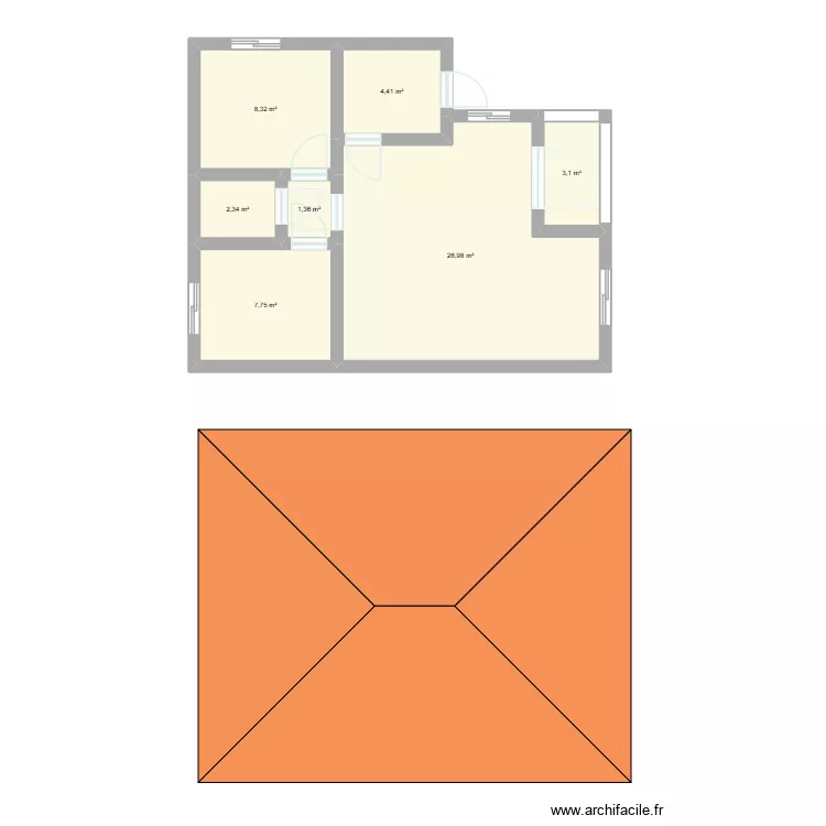 ANNEXE LIFOULA. Plan de 7  et 54 m²