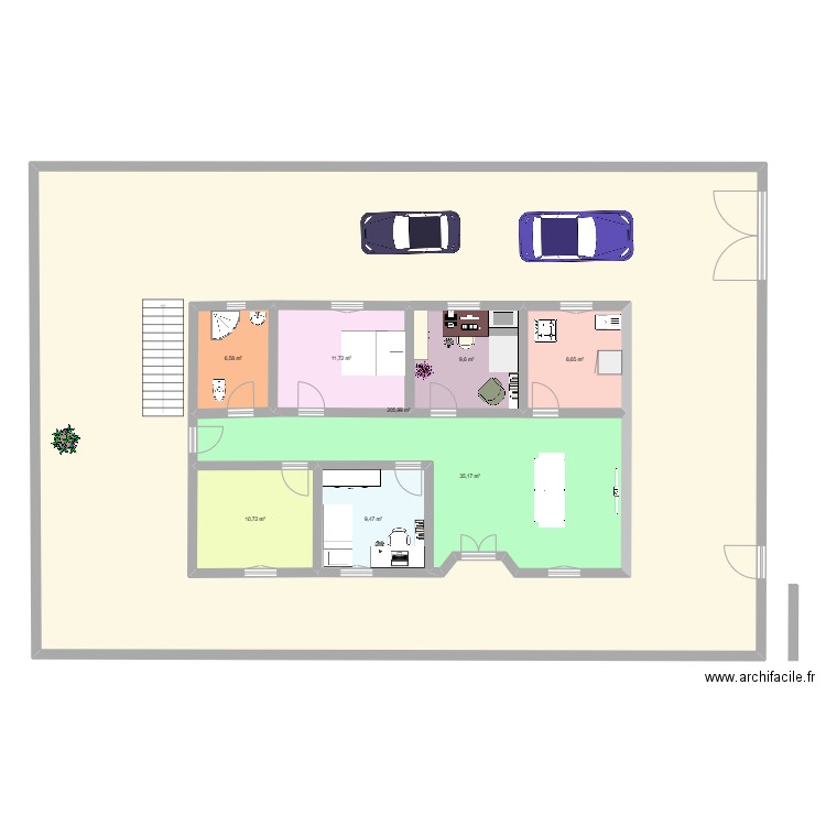 maison 13*8. Plan de 8 pièces et 408 m2
