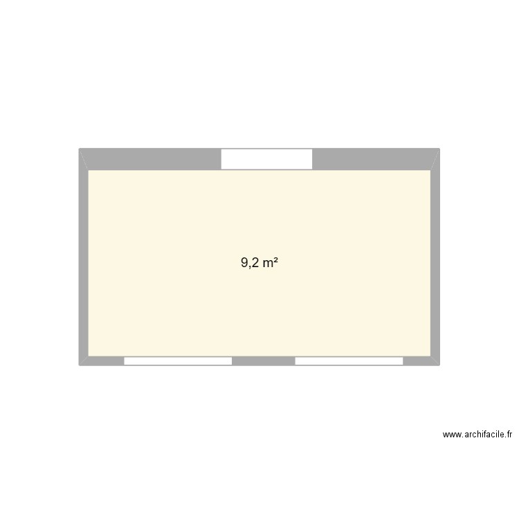 piece. Plan de 1 pièce et 9 m2