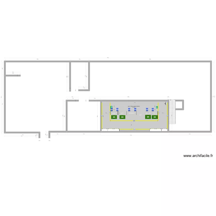 Atelier. Plan de 1  et 81 m²