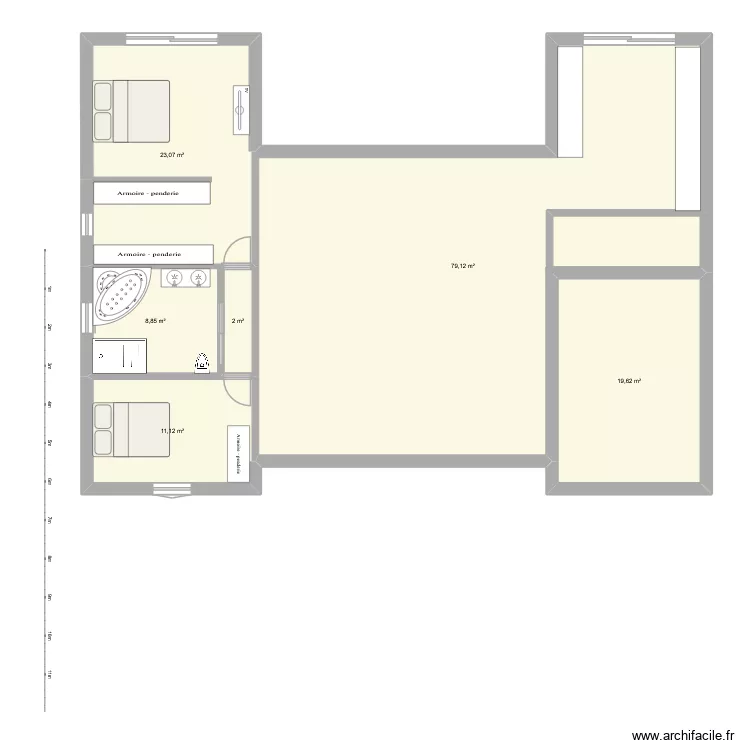 Projet Jusan. Plan de 6 Pièces et 144 m² Projet Jusan. Plan de 6 Pièces et 144 m²