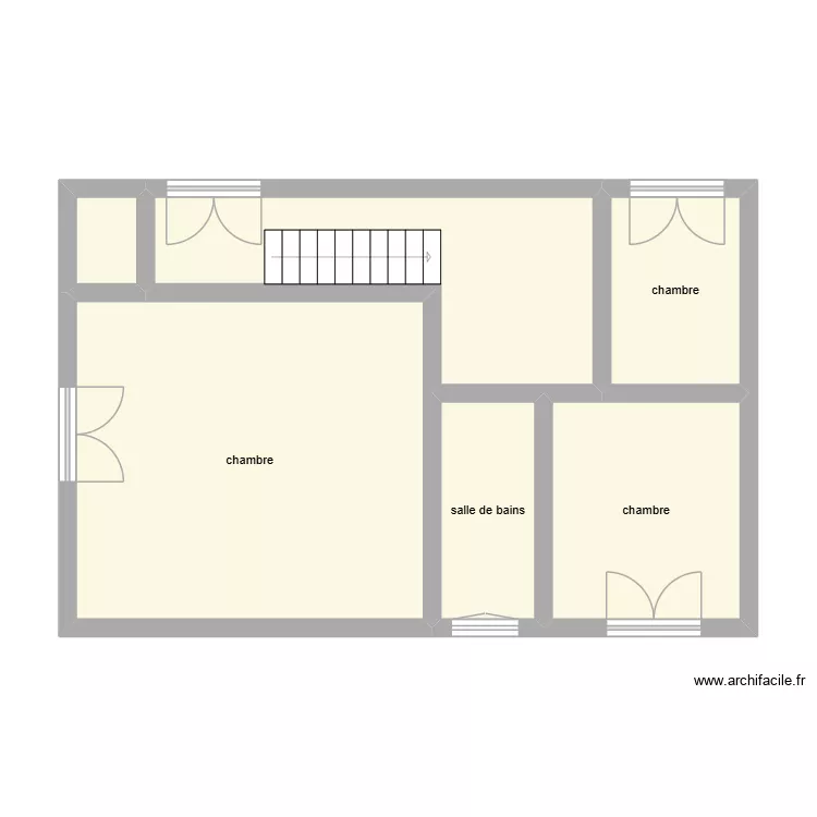 levillain &eacute;tage 1 &eacute;tat initial. Plan de 6  et 56 m²