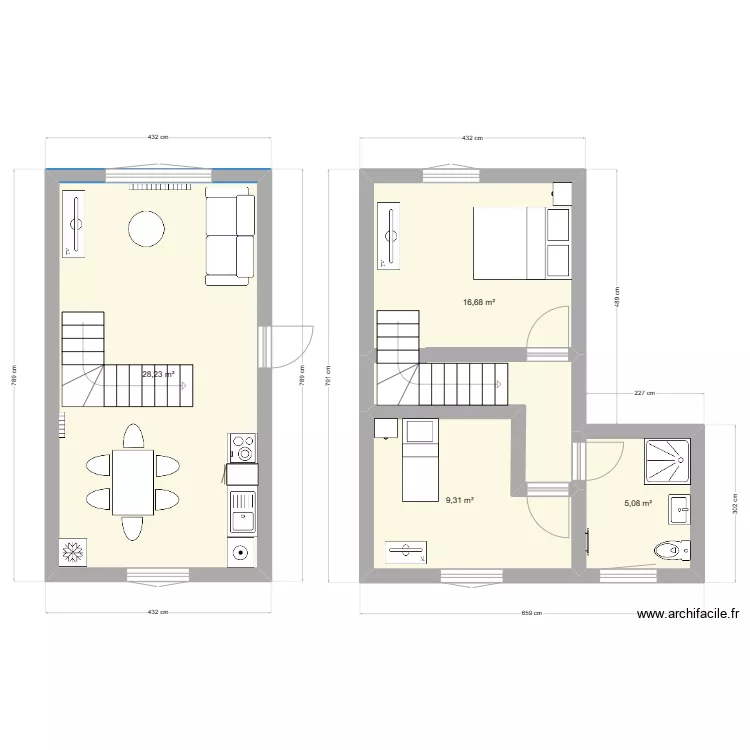 Duplex 1. Plan de 