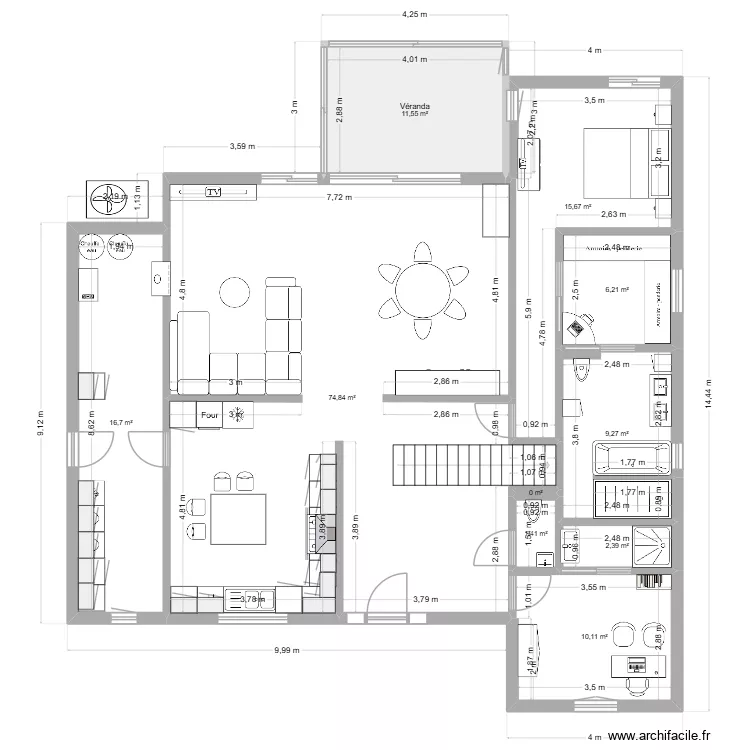 leval. Plan de 20  et 284 m²