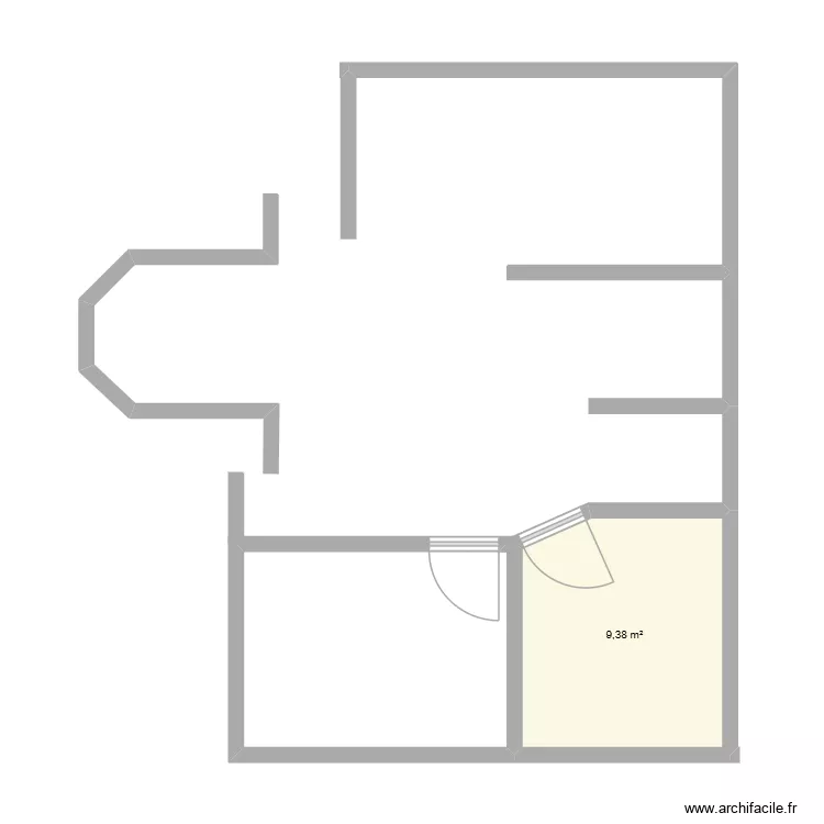 clos 2. Plan de 1  et 9 m²
