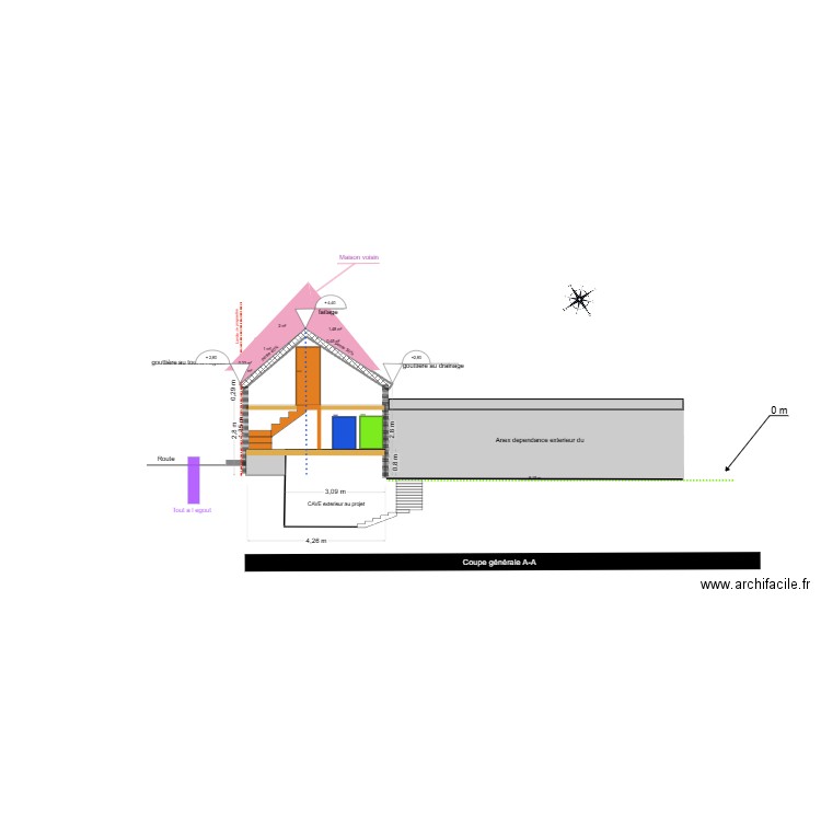 VUE COTE GAUCHE AVEC VU INTERNE 6. Plan de 0 pièce et 0 m2