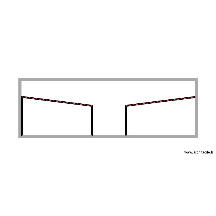 mur division expédition. Plan de 3 pièces et 24 m2