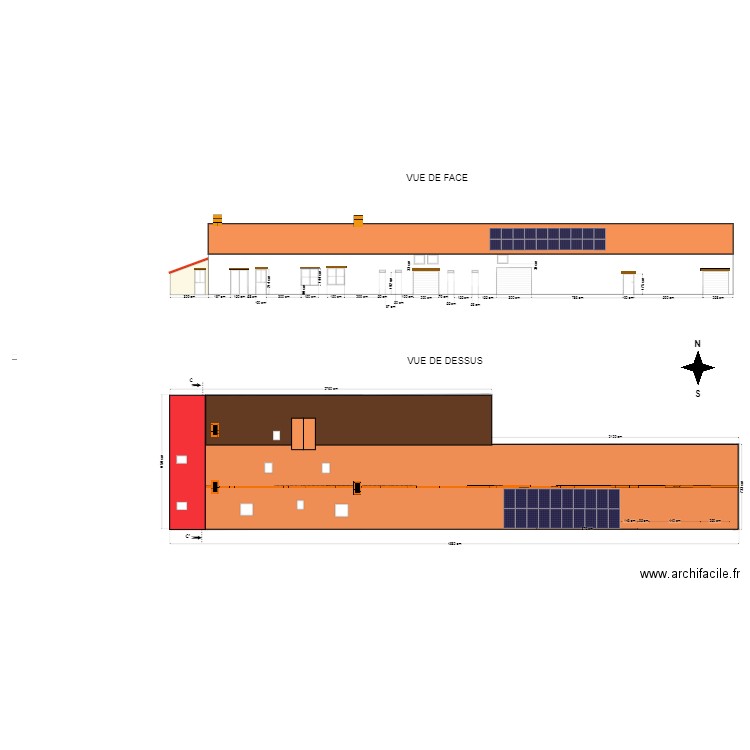 Plan de Masse La loge Façade avant modif _2. Plan de 3 pièces et 188 m2