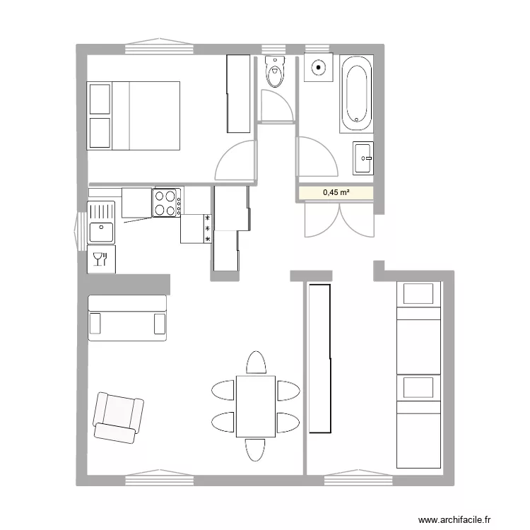 La Clusaz. Plan de 1  et 0 m²