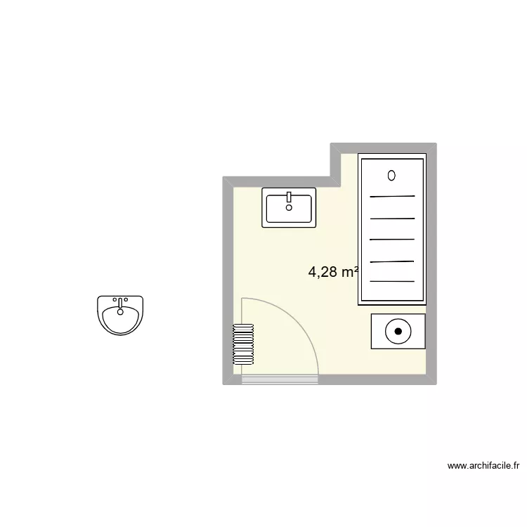 SDB KL. Plan de 1 et 4 m² SDB KL. Plan de 1 et 4 m²