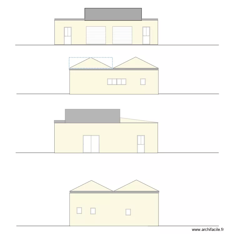 batiment principal facade. Plan de batiment principal facade. Plan de