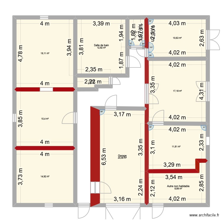 PLAN MAISON ACTUELLE. Plan de 11 pièces et 134 m2