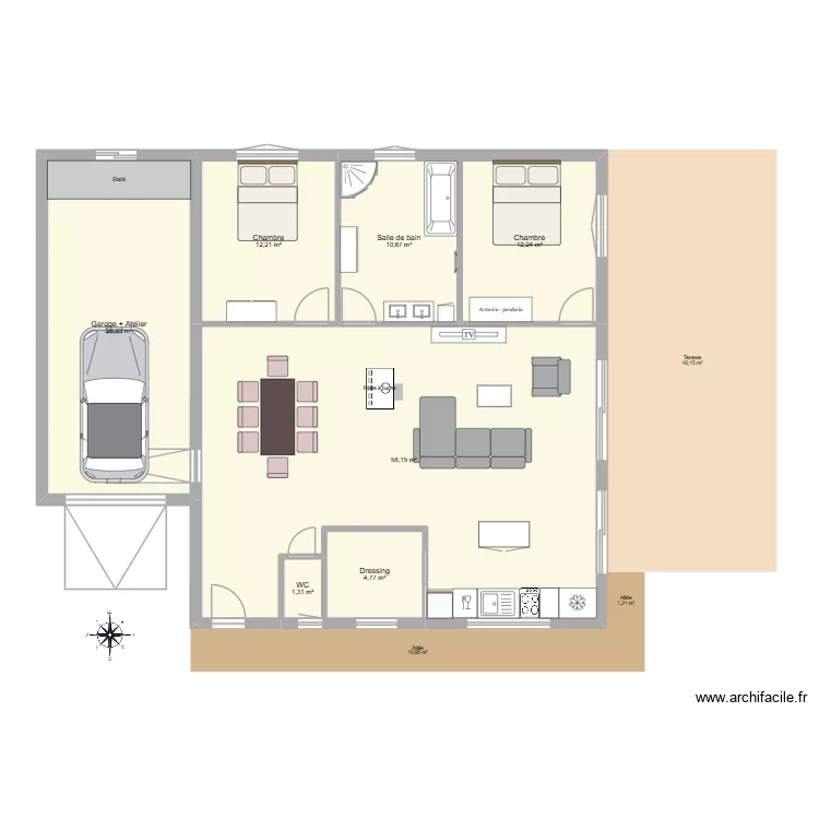 maison. Plan de 7 Pièces et 126 m² maison. Plan de 7 Pièces et 126 m²