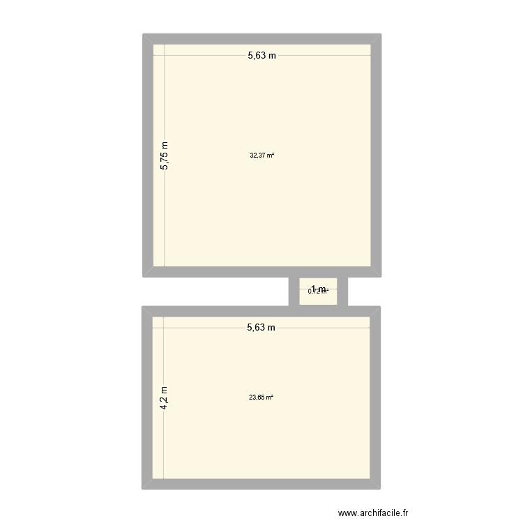 Plan. Plan de 3 pièces et 57 m2