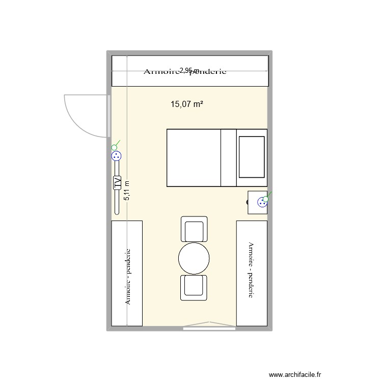 Chambre 1. Plan de 0 pièce et 0 m2