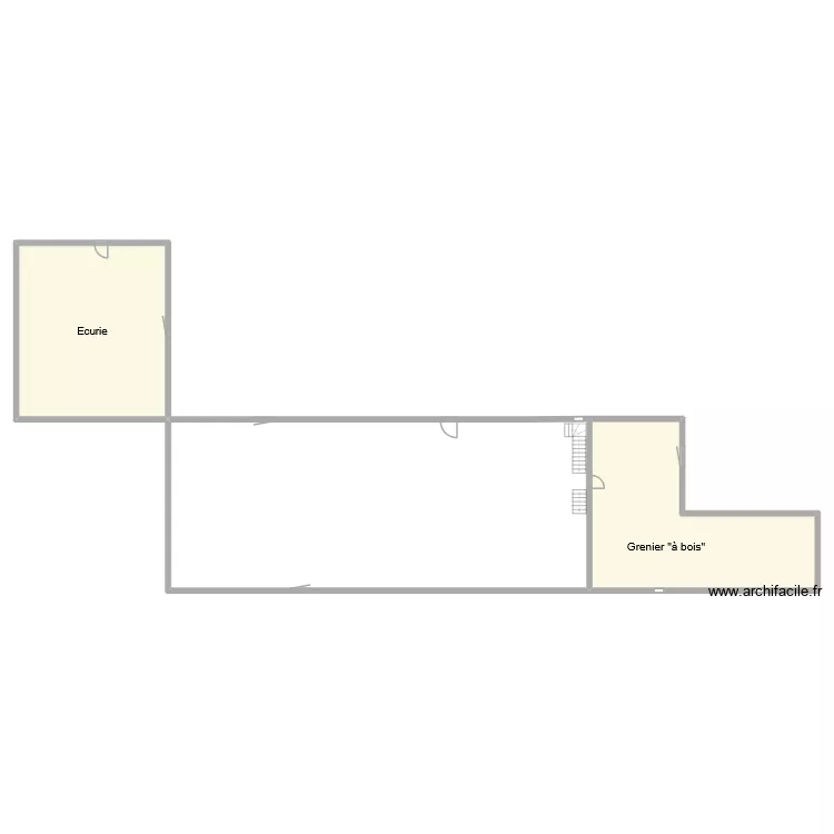 D&eacute;pendances 1er &eacute;tage. Plan de 2  et 191 m²