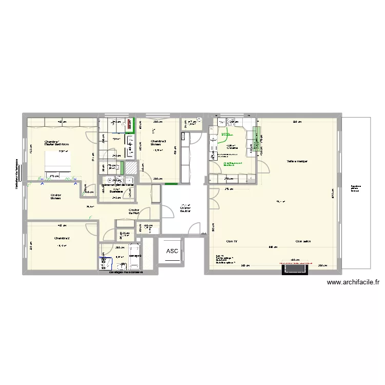 BEMEL version fianle. Plan de 22  et 208 m²