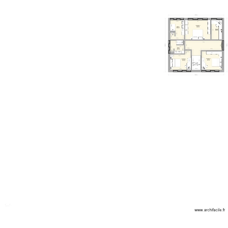 Chalet. Plan de 7 pièces et 93 m2