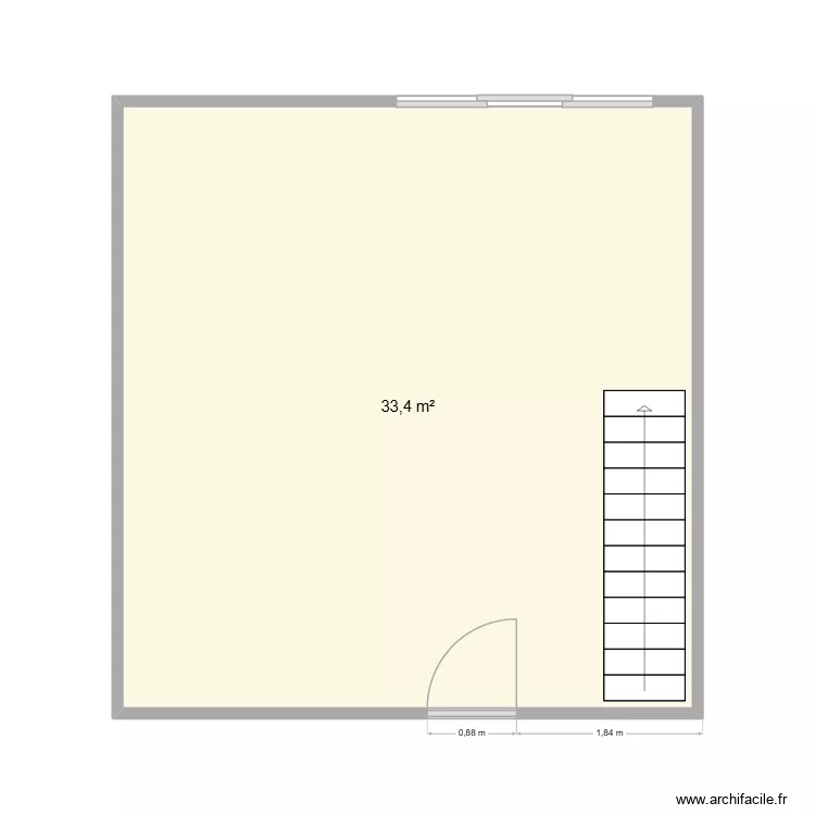 PLAN SALLE A MANGER CUISINE. Plan de 1  et 33 m²