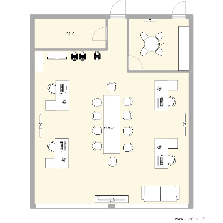bureau TST. Plan de 0 pièce et 0 m2