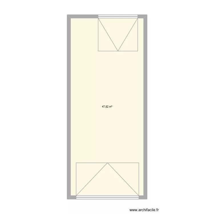 garage. Plan de 1  et 48 m²