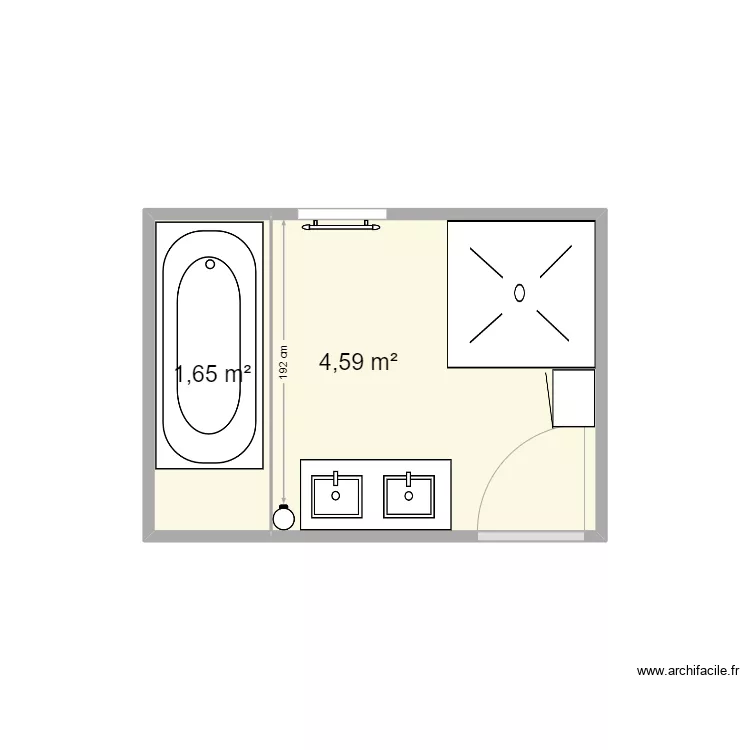 SDB 100x100. Plan de SDB 100x100. Plan de