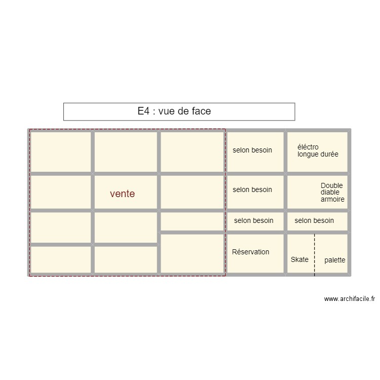 etagére Stock. Plan de 0 pièce et 0 m2