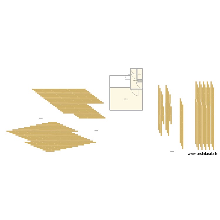 jeje. Plan de 4 pièces et 22 m2